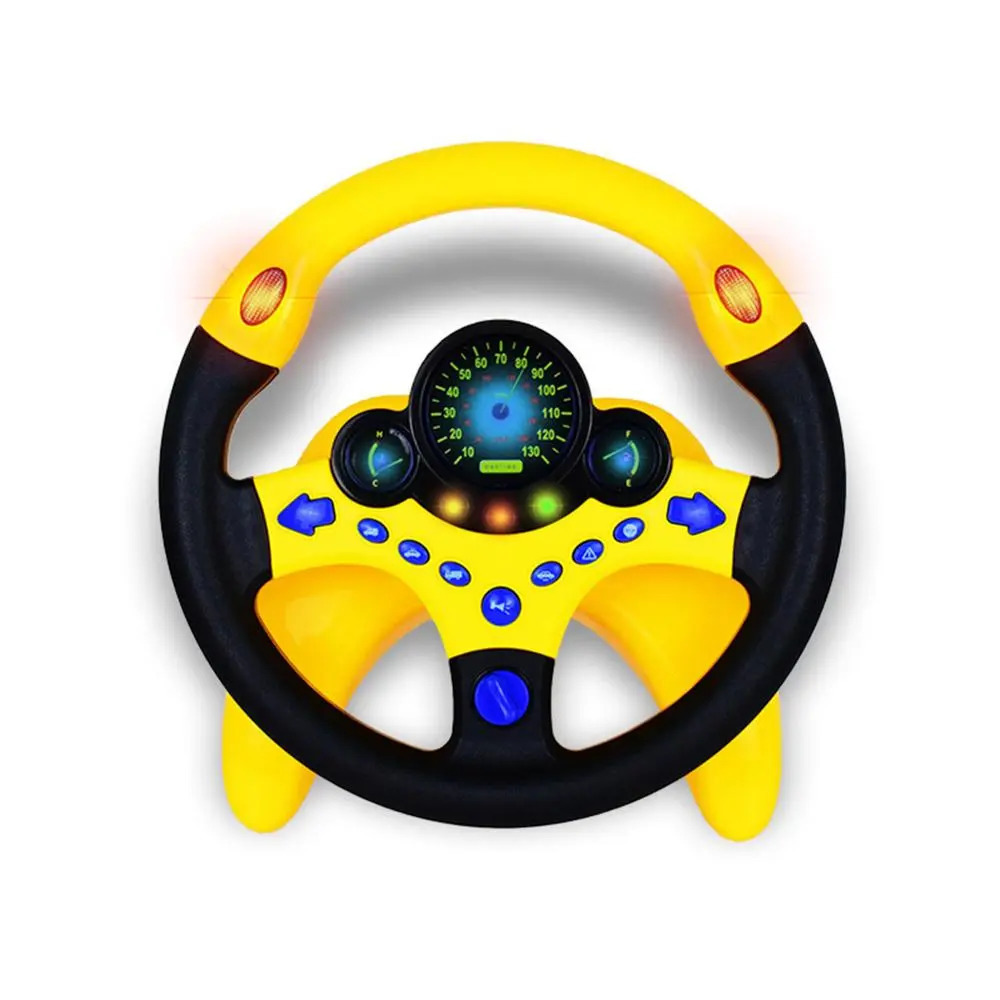 Intelligence toys Cute Children Steering Wheel Toy with Light Simulation Driving Sound Music funny Educational Baby Electronic Travel kids toys 230928