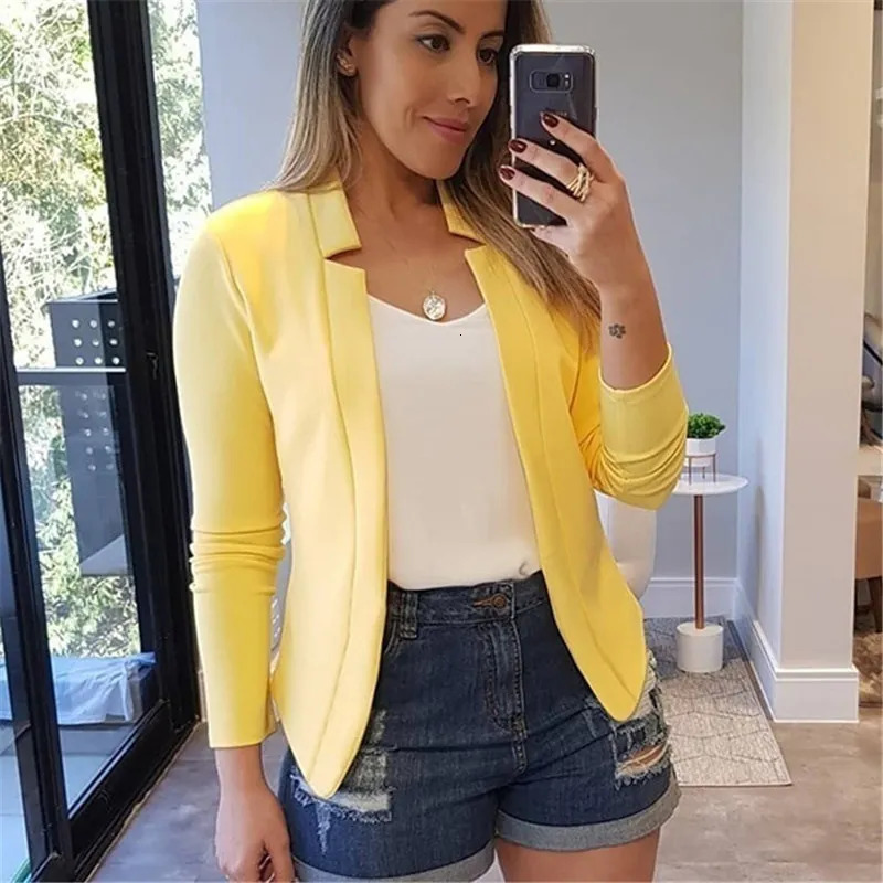Women's Suits Blazers Women Thin White Blazers Spring Female Summer Blazer Long Sleeve Open Stitch OL Womens Slim Coats Femme Ladies Black Tops 2
