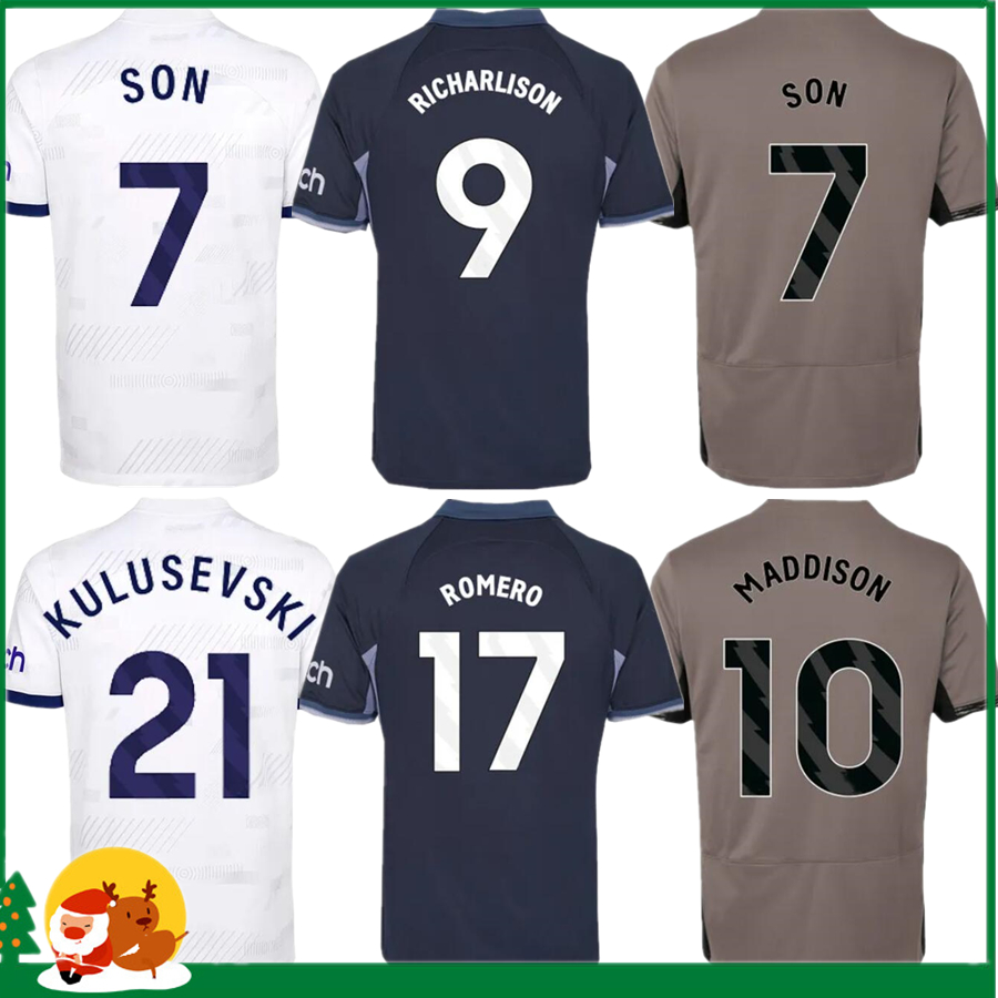 MADDISON SON 23 24 Soccer Jerseys KULUSEVSKI RICHARLISON KULUSEVSKI 2023 2024 ROMERO VAN DE VEN BISSOUMA JOHNSON Tottenham Football kit shirt SPURS top Men kids sets