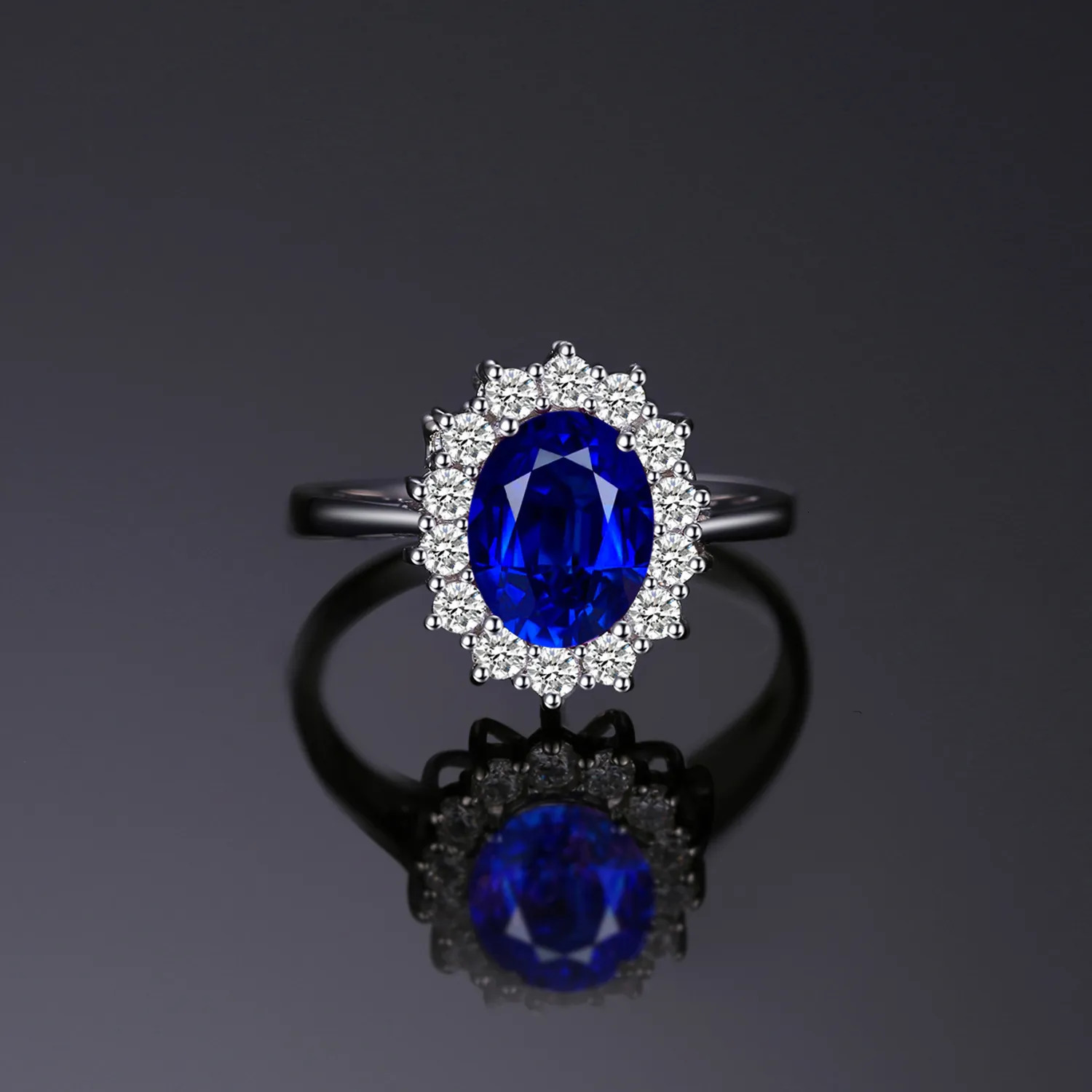 Wedding Rings Jewelry Princess Diana Created Blue Sapphire 925 Sterling Silver Engagement Ring Ruby Natural Amethyst Citrine Topaz 231005