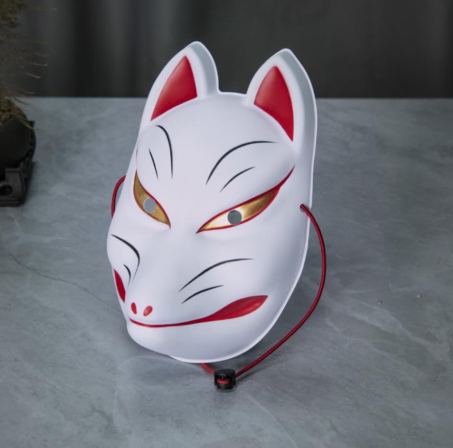 Kabuki Masquerade Masks Japanese Performance Carnival Kitsune Full Face Fox Masks Halloween Anime Face Covers Costume Accessories