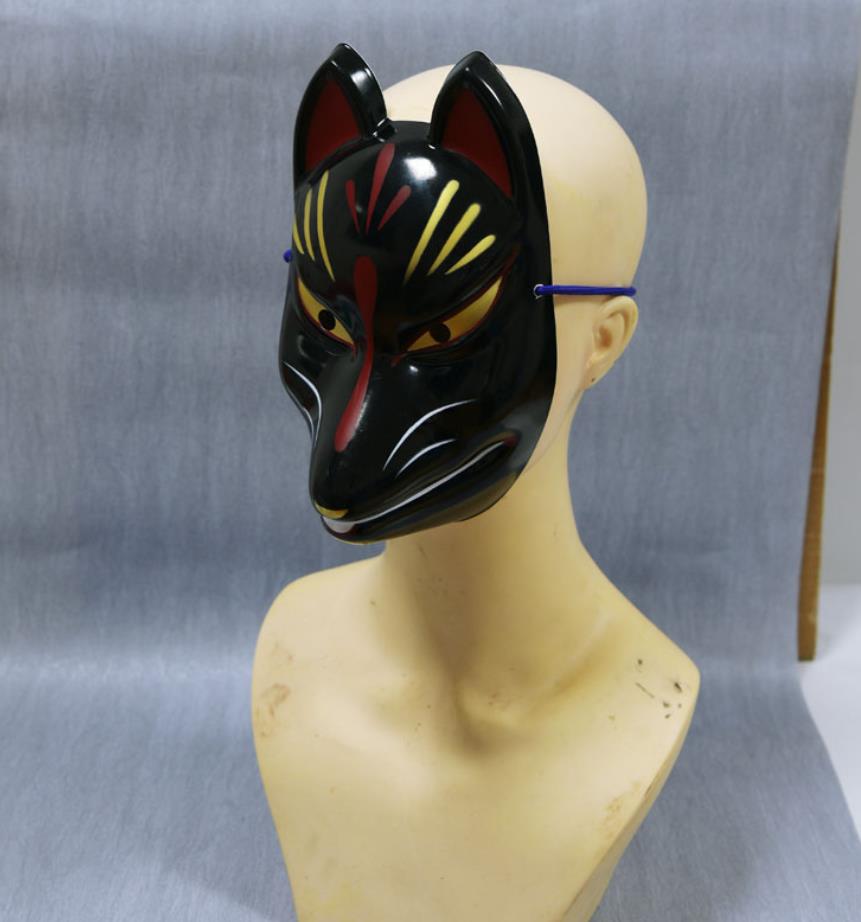 Kabuki Masquerade Masks Japanese Performance Carnival Kitsune Full Face Fox Masks Halloween Anime Face Covers Costume Accessories