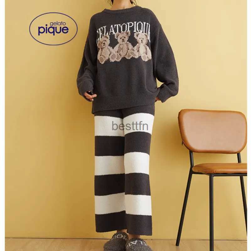 Women's Sleep Lounge Winter Pajamas Ladies Winter Room Wear Gelato Pique Pajamas Homewear Winter Pajamas Thickened WomenL231005