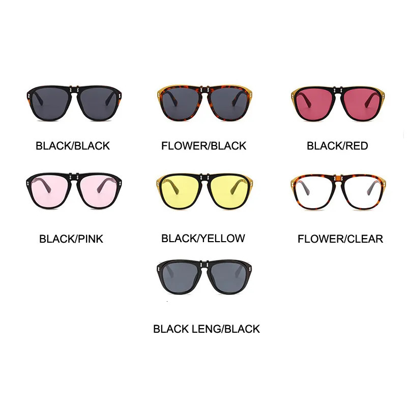 Sunglasses Frames OEC CPO Oversized Square Women Personality Flip Up Grey Men Double Unisex Goggles Eyeglasses UV400 O215 231005