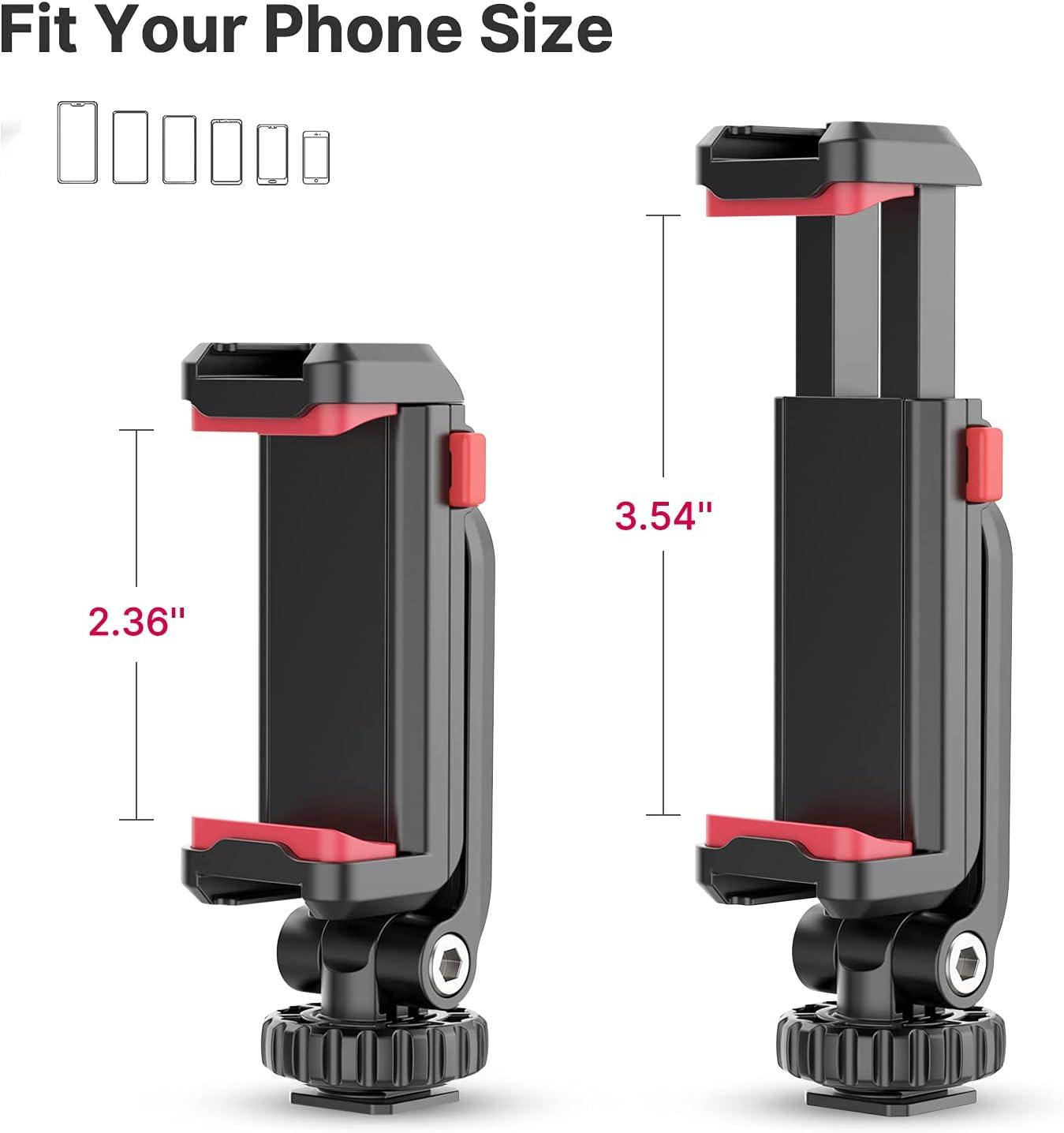 Camera Hot Shoe Phone Holder Clamp ST-06 Flexible Tripod Stand Mount Adapter 360 Rotates Adjustable Clip Selfie Stick Monopod Support for Micro Cell P