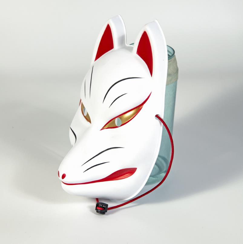 Kabuki Masquerade Masks Japanese Performance Carnival Kitsune Full Face Fox Masks Halloween Anime Face Covers Costume Accessories