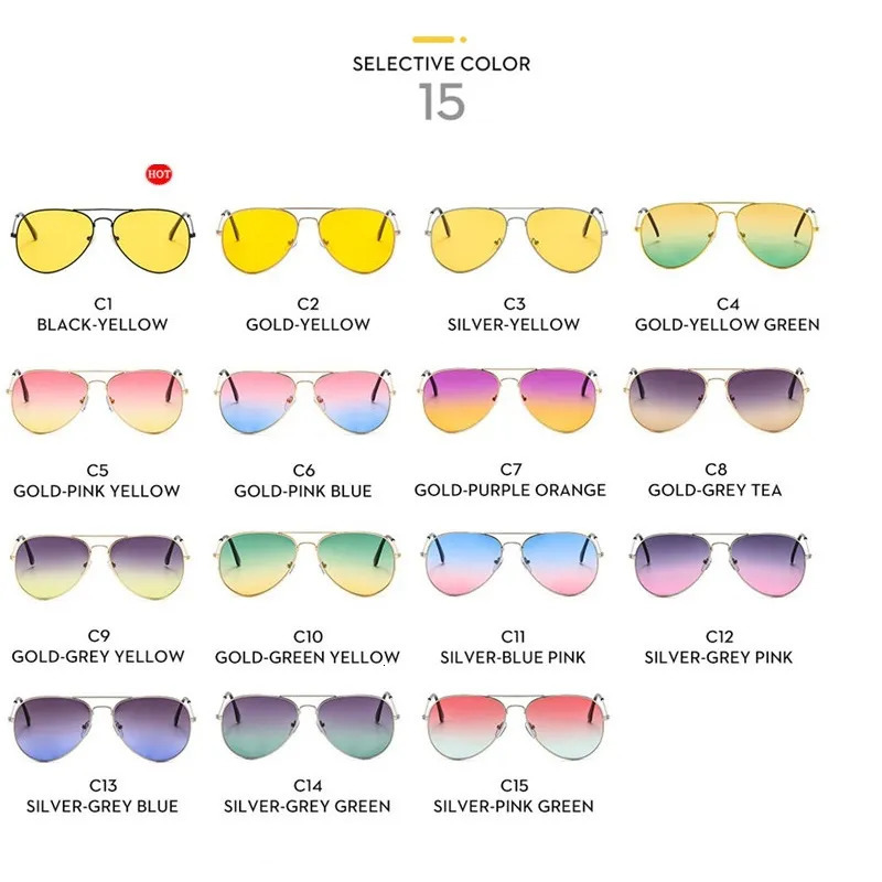 Sunglasses Frames 2023 Double Bridge Aviation Sunglasse Woman Men Aviat Alloy Frame Polit Ocean Gradient Lens Sun Glasses Female Male Eyewear 231005