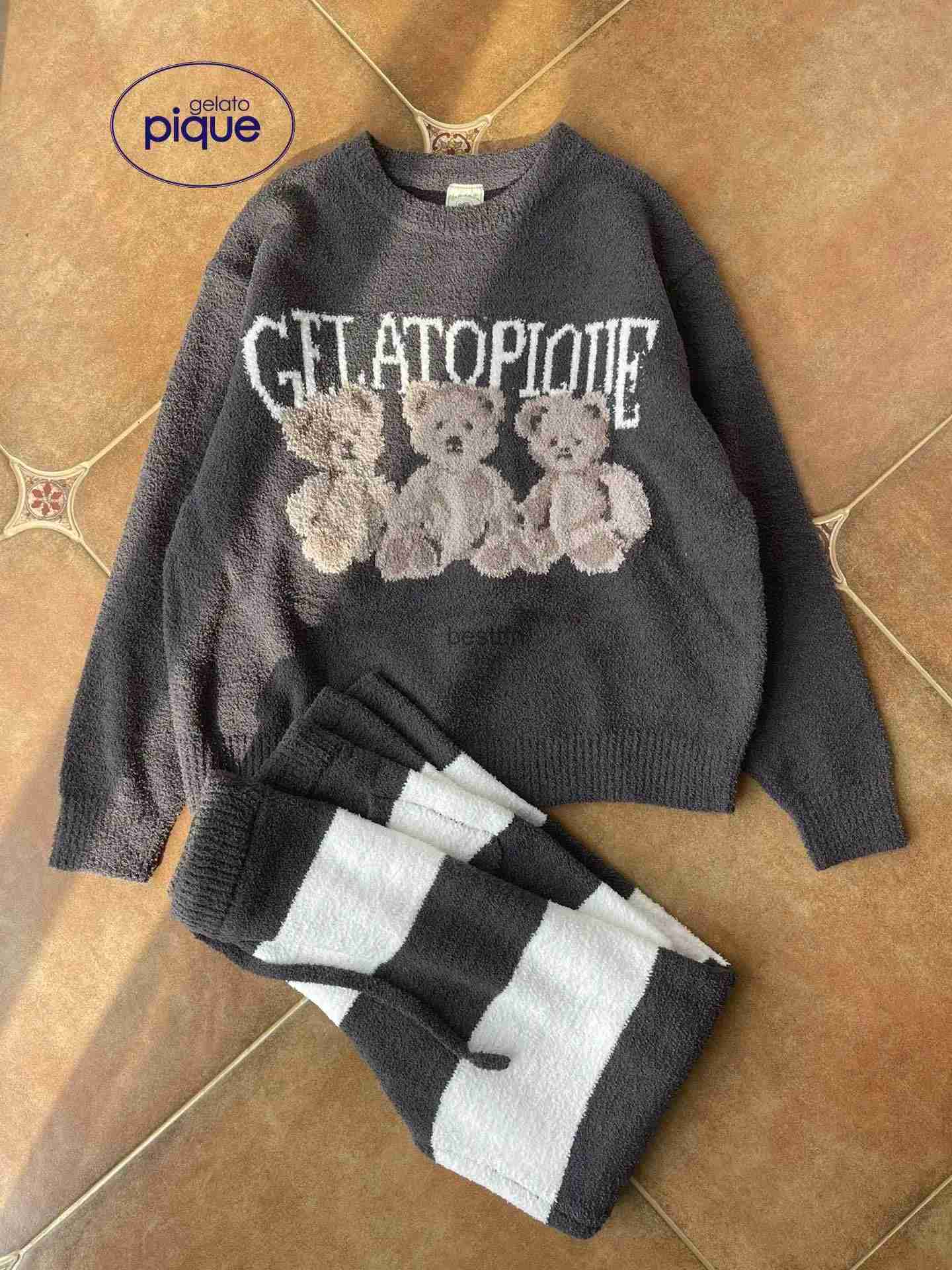 Women's Sleep Lounge Winter Pajamas Ladies Winter Room Wear Gelato Pique Pajamas Homewear Winter Pajamas Thickened WomenL231005