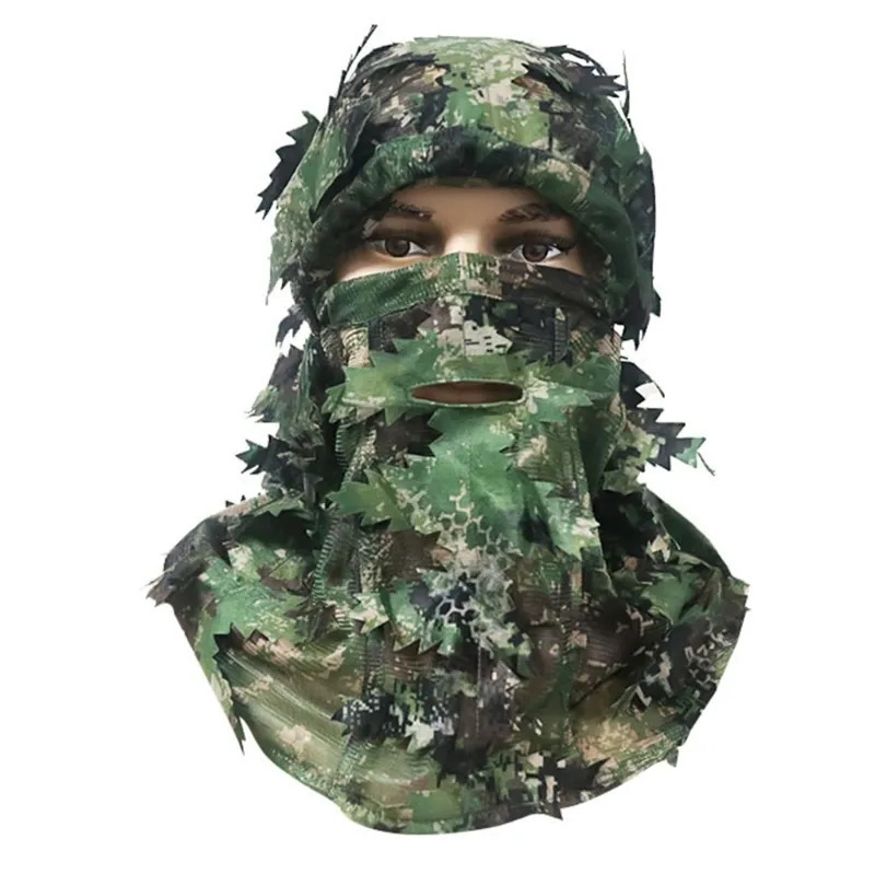 Beanie Skull Caps CamouflageHat Ghillie Trash Suits Balaclava Hat Leafy for Outdoor Activities 231005