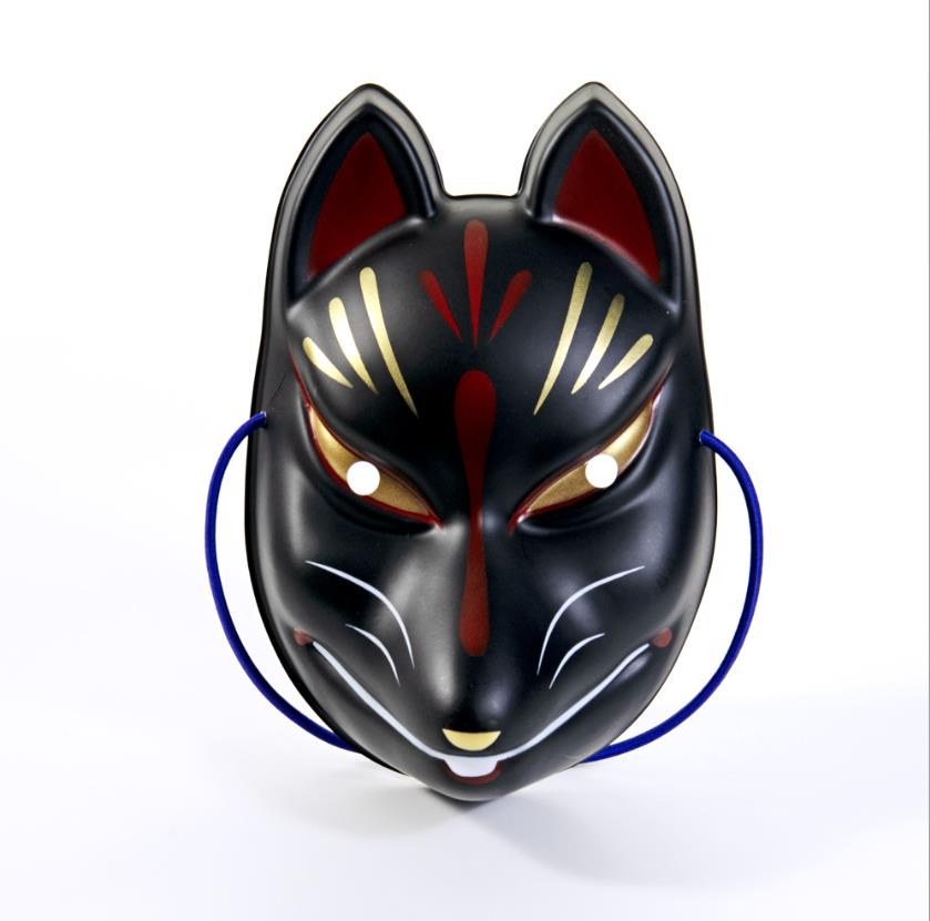Kabuki Masquerade Masks Japanese Performance Carnival Kitsune Full Face Fox Masks Halloween Anime Face Covers Costume Accessories