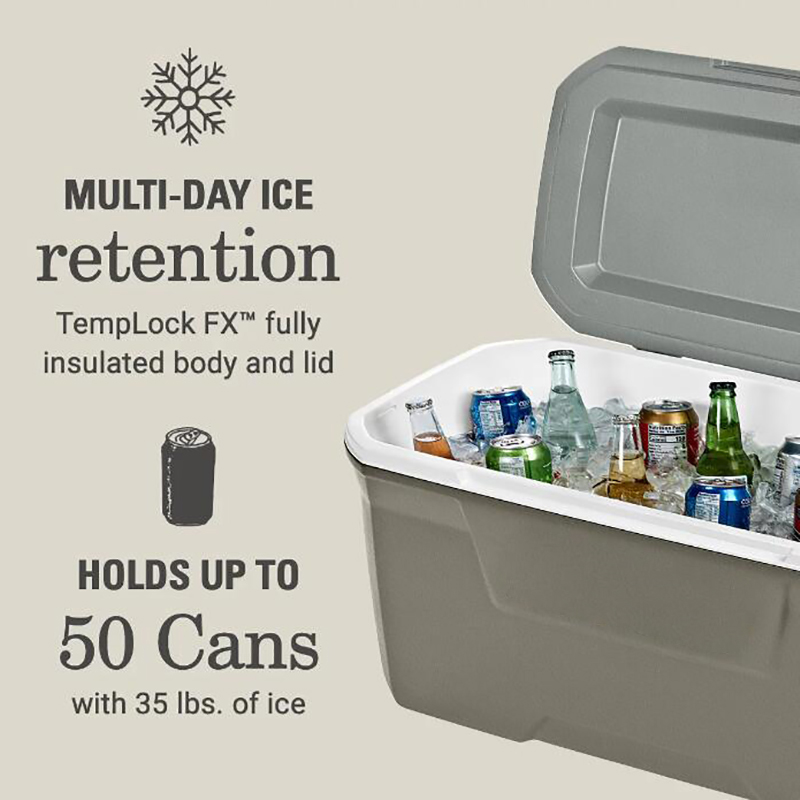 316 Series 70QT Hard Chest Cooler, Silver Ash