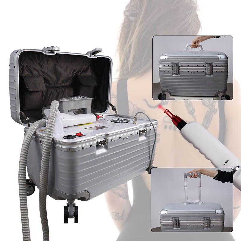Portable Ndyag Laser Eyebrow Removal Boxes Metal Tube Fractional Beauty Tattoo Removal Machine Pore Remover Blemish Clearing Machine