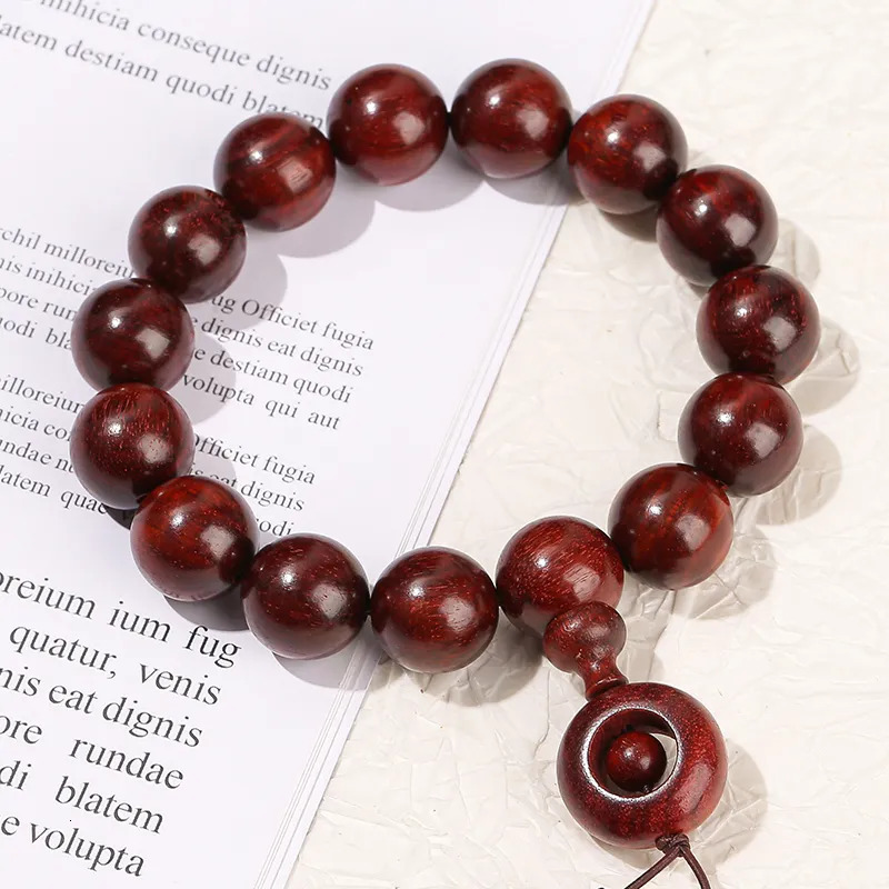 Charm Bracelets JD Natural Wooden Bead Zambia Pterocarpus Santalinus Lucky Pendant Bracelet Women Men Mala Prayer Meditation Stretch Jewelry 231005