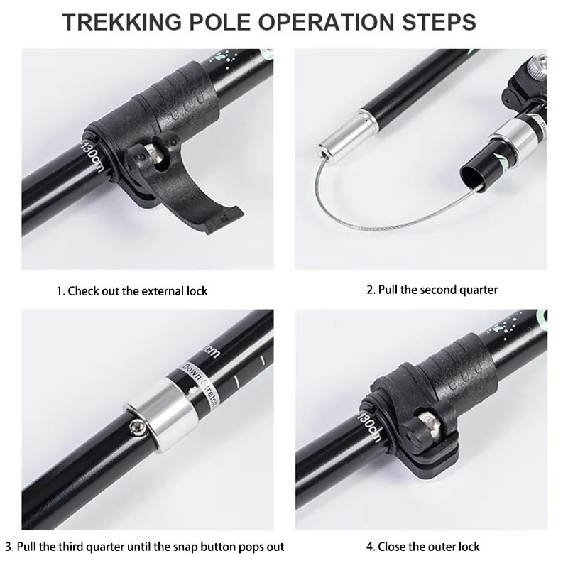 Trekking Poles Ultralight Folding Multifunction Pole Portable Anti Shock Alpenstock Snow Walking Stick Outdoor Climbing Hiking 231006