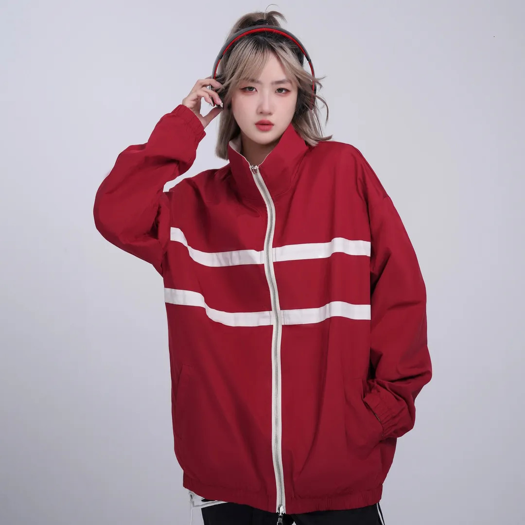 Men's Jackets Vintage Double-sided Wear Oversized Men Women Jackets Y2k Patchwork etter Print Windbreak Harajuku Fashion Casual Track Jackets 231