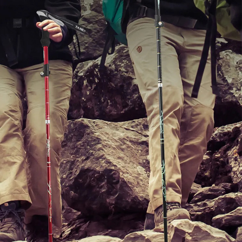 Trekking Poles Ultralight Folding Multifunction Pole Portable Anti Shock Alpenstock Snow Walking Stick Outdoor Climbing Hiking 231006