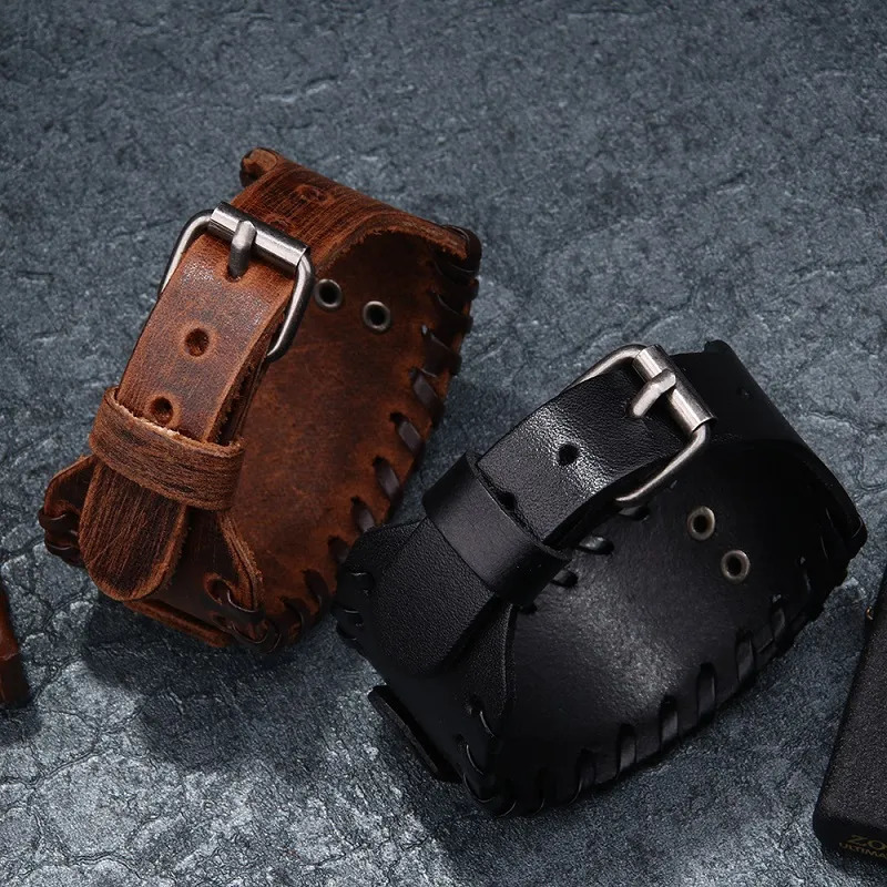 Bangle Vintage Viking Leather Braided Bracelet for Men Celtic Wolf Head Bracelets Classic Animal Motifs Jewelry On The Hand Accessories 231006