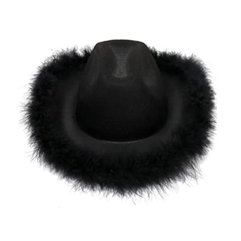 Wide Brim Hats Bucket Hats Feather Cowboy Hats Jazz Hat for Women Western Cowboy Hat Church Hat Model Show Wedding Party Poshoot Supplies 231006