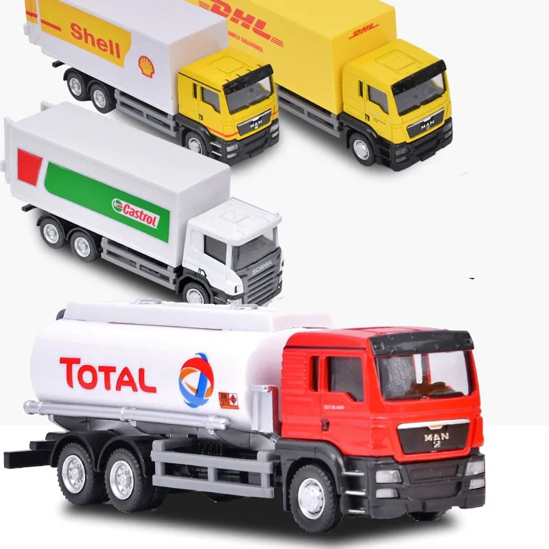 Diecast Model car MAN Oil Tank Truck Gifts For Boys Simulation Exquisite Diecasts Toy Vehicles RMZ city Car Styling 1 64 Alloy Collection Model 231005