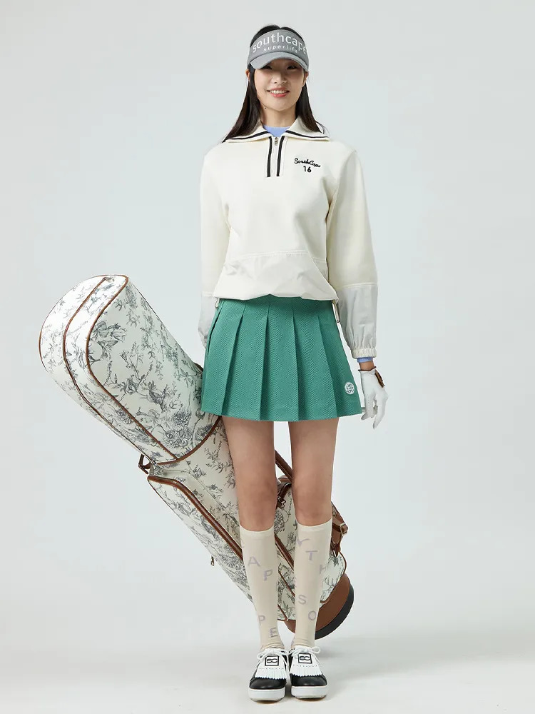 Other Sporting Goods Womens Golf Wear Autumn High Quality Hoodie Half zipper Long Sleeve Tshirt Top Sports Fashion skirt Set Clothing 231006