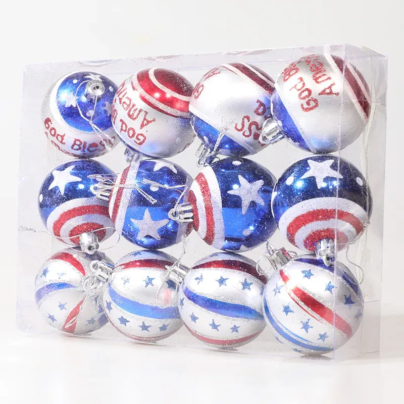 Ball Memorial Ornaments 4Th Of July Tree Independence Day Hanging Party Patriotic Decorations 2024