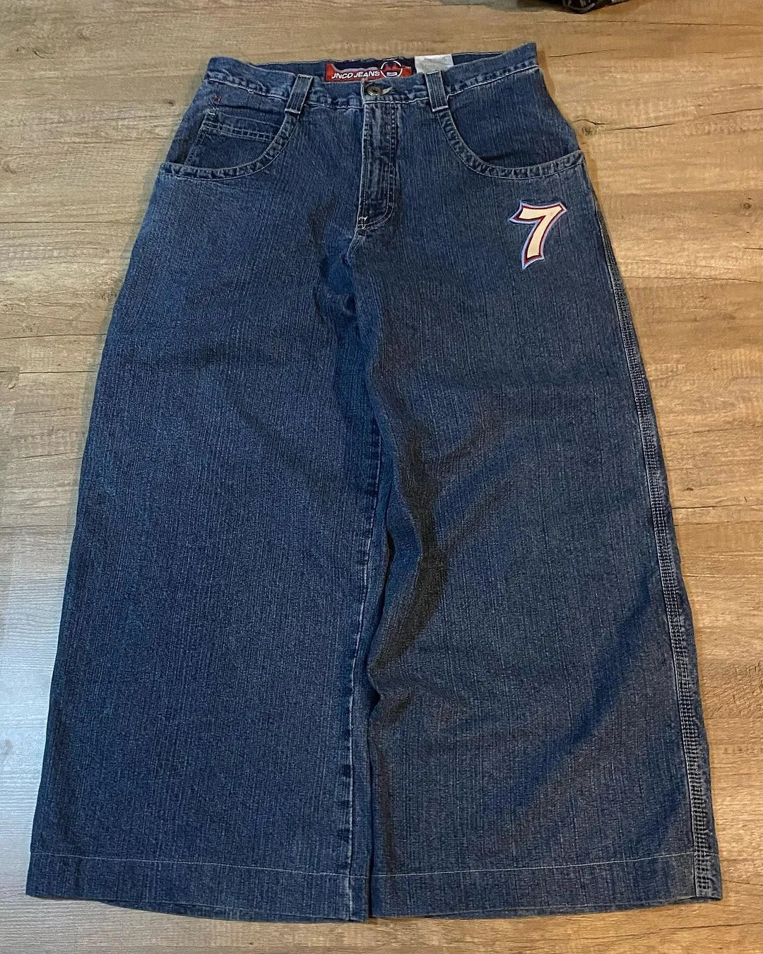Womens Jeans JNCO Baggy Hip Hop Rock Embroidery Pattern Men Women Fashion Streetwear Retro Harajuku High Waist Wide Leg 231005