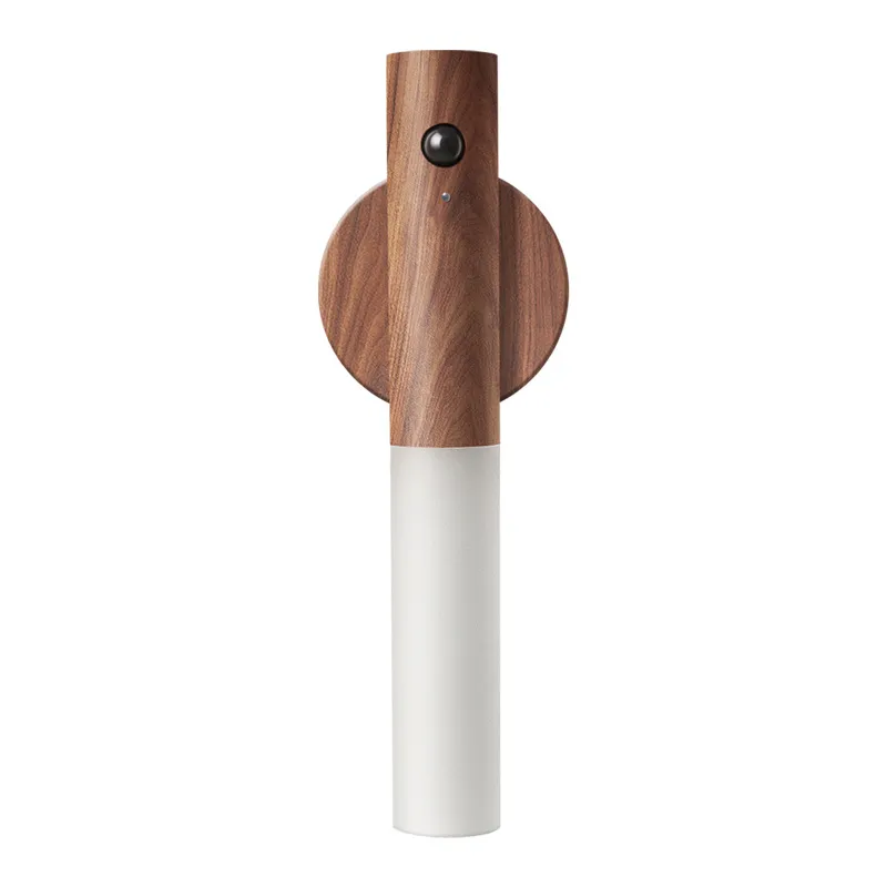 Wooden LED Night Light Magnetic Portable USB Rechargeable Bedroom Beside Lamp Motion Sensor Smart Staircase Light 12 LL