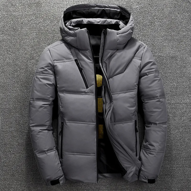Men's Down Parkas Winter Warm Men Jacket Coat Casual Stand Collar Thick White Duck Jacket Men's Winter Hooded Down Jacket Outwear Male Coats