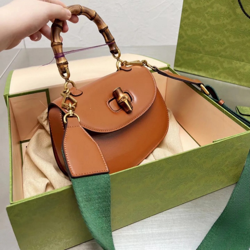 Designer bamboo bag women's handbag belt bag top shoulder bag leather purse
