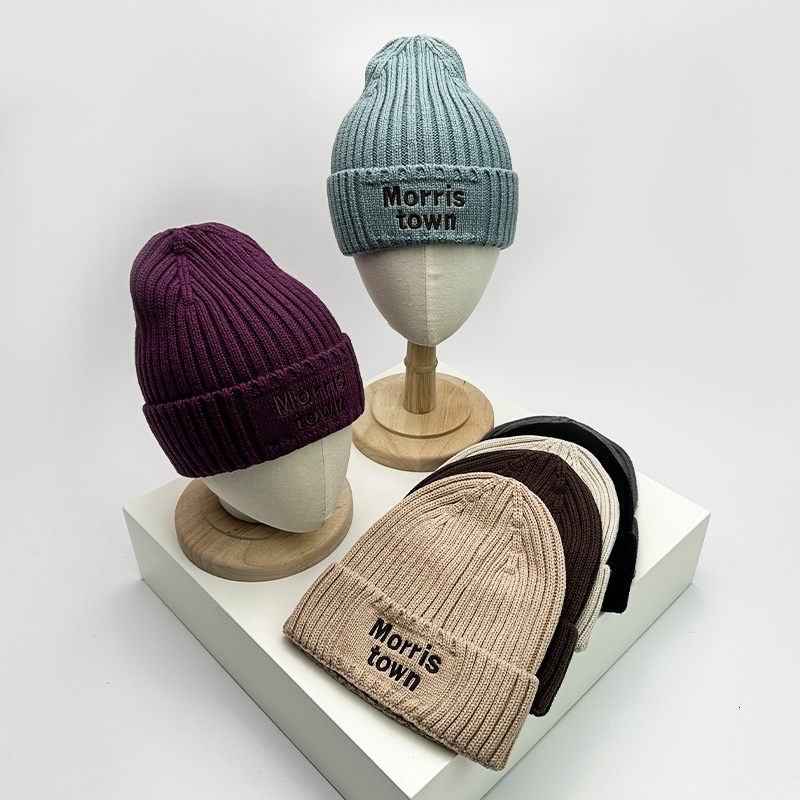 Wide Brim Hats Bucket Insert Warm Fashion Offset Letter Autumn and Winter Versatile Men Women Knitted Cotton Beanies Pile CapSoft Casual 231005