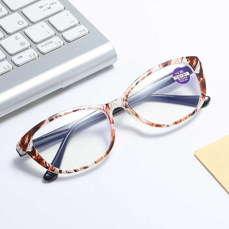 Sunglasses Frames Presbyopic Glasses Cat Eye Fashion Colorful Female Anti blue Eyewear Ultralight Women Reading With Blue Light Protection 231005