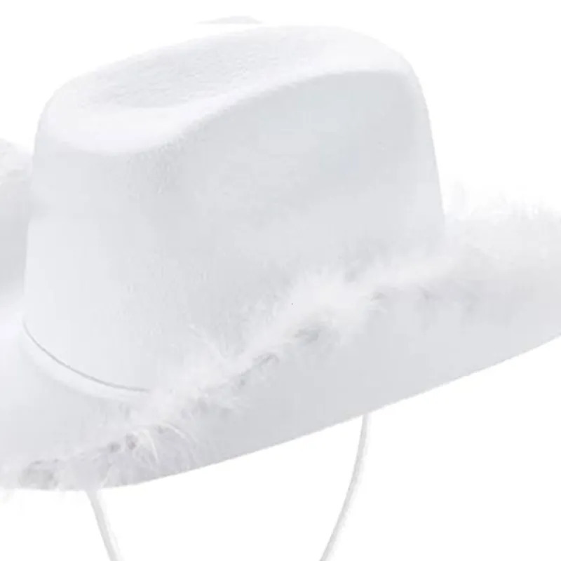 Wide Brim Hats Bucket Hats Feather Cowboy Hats Jazz Hat for Women Western Cowboy Hat Church Hat Model Show Wedding Party Poshoot Supplies 231006
