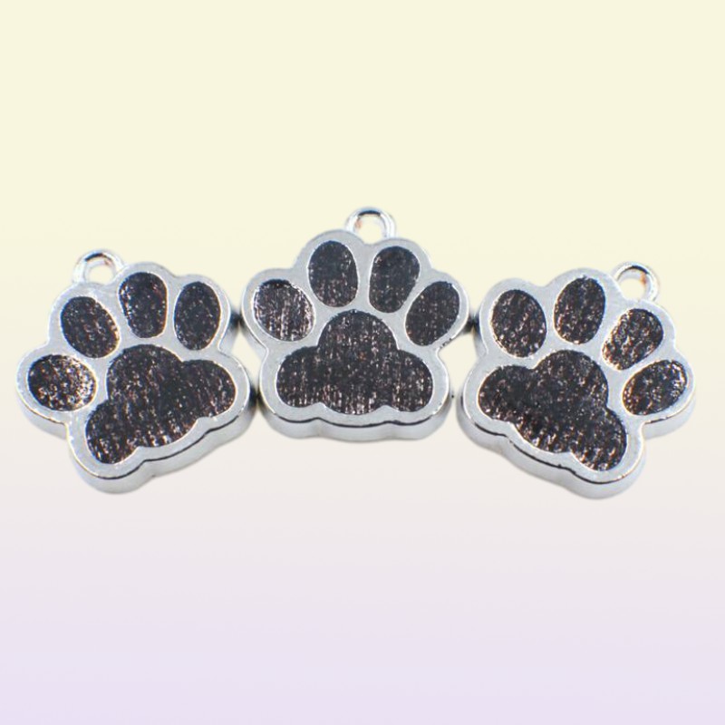 50pcslot Bling dog bear paw footprint with lobster clasp diy hang pendant charms fit for keychains necklace bag making