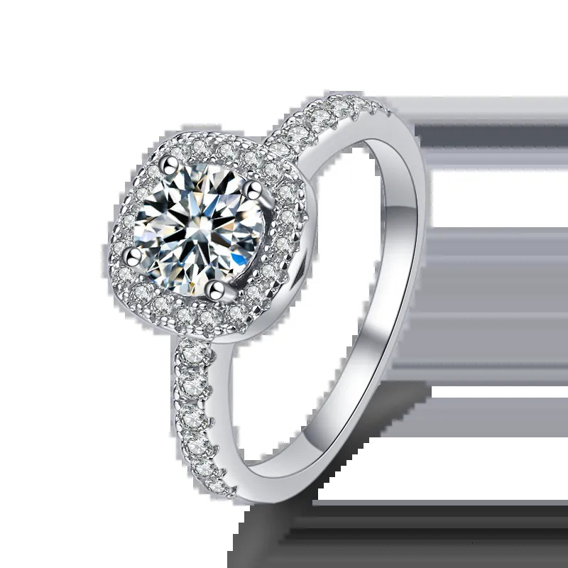 Wedding Rings Diamond Ring 18 k gold 925 Silver Engagement Classic Women s Gift Size 1 5 2 3 5Carat 231005