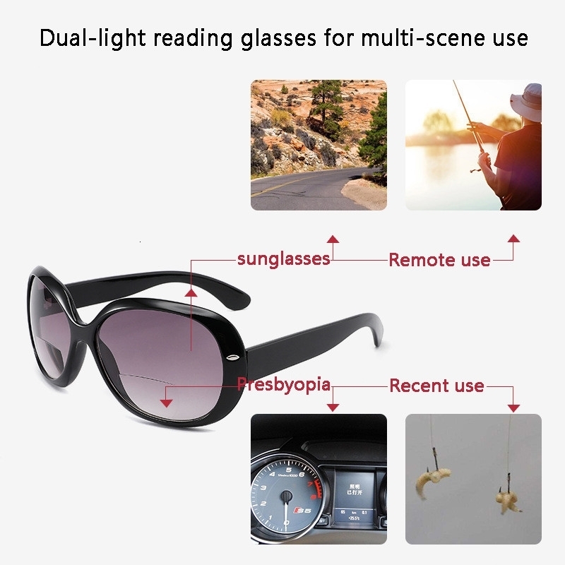 Sunglasses Frames iboode Portable Dual light Reading Glasses Fashion HD Presbyopia Eyewear For Distance And Near Diopter 1 0 To 3 0 231005