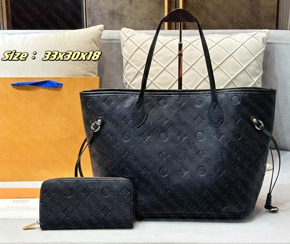 designers Handbag Embossing printing bag AAAAA 2pcs Set real leather Totes WOMAN WOMEN luxurys crossbody shoulder bags Wallet lady fashion clutch