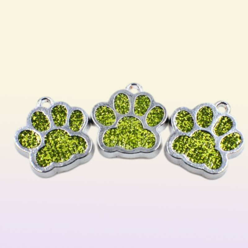 50pcslot Bling dog bear paw footprint with lobster clasp diy hang pendant charms fit for keychains necklace bag making