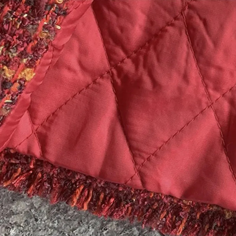 Women's Jackets Autumn Winter Women Short Temperamental Tweed Coat Female Slim Casual All-Match Loose Korean Style Crew Neck Outwear 231006