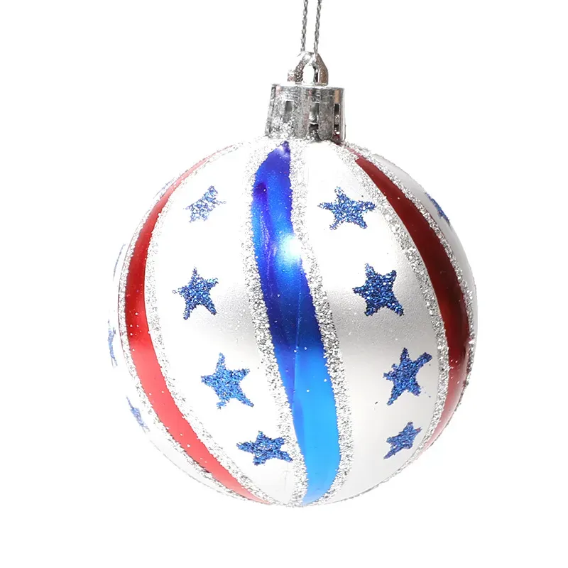 Ball Memorial Ornaments 4Th Of July Tree Independence Day Hanging Party Patriotic Decorations 2024