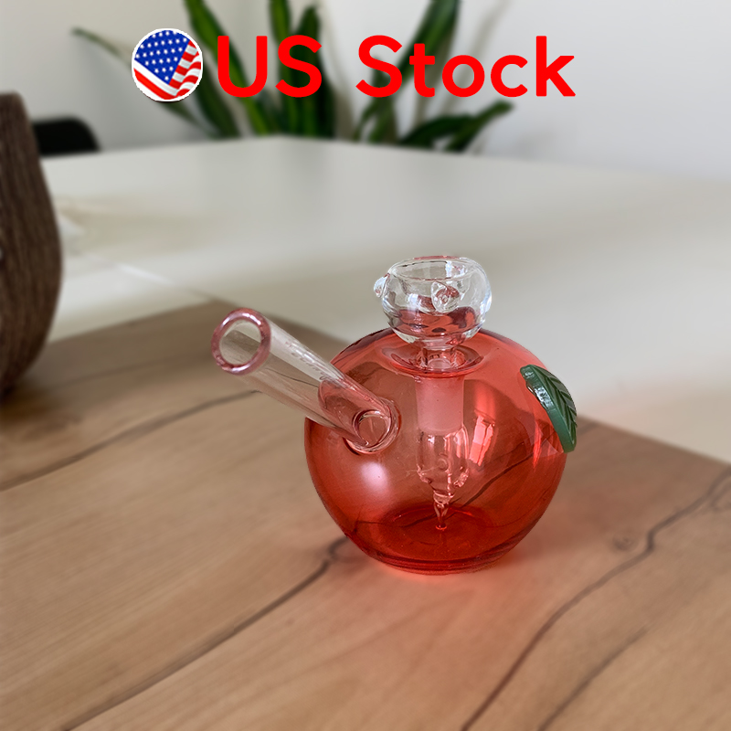 3.9-Inch Small Red Glass Apple Bong with 10mm Joint