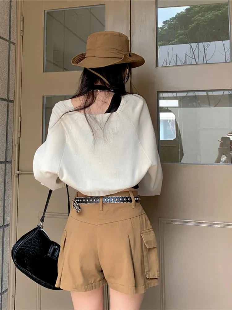 Women's Knits Tees Thin Cardigan Women Summer Sun-proof Slim Cropped Elegant All-match Street Wear Vacation Solid Casual Lace-up Tender Simple In