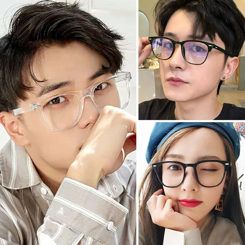 Sunglasses Frames Transparent Computer Glasses Frame Women Men Anti Blue Light Round Eyewear Blocking Optical Spectacle Eyeglass 231005