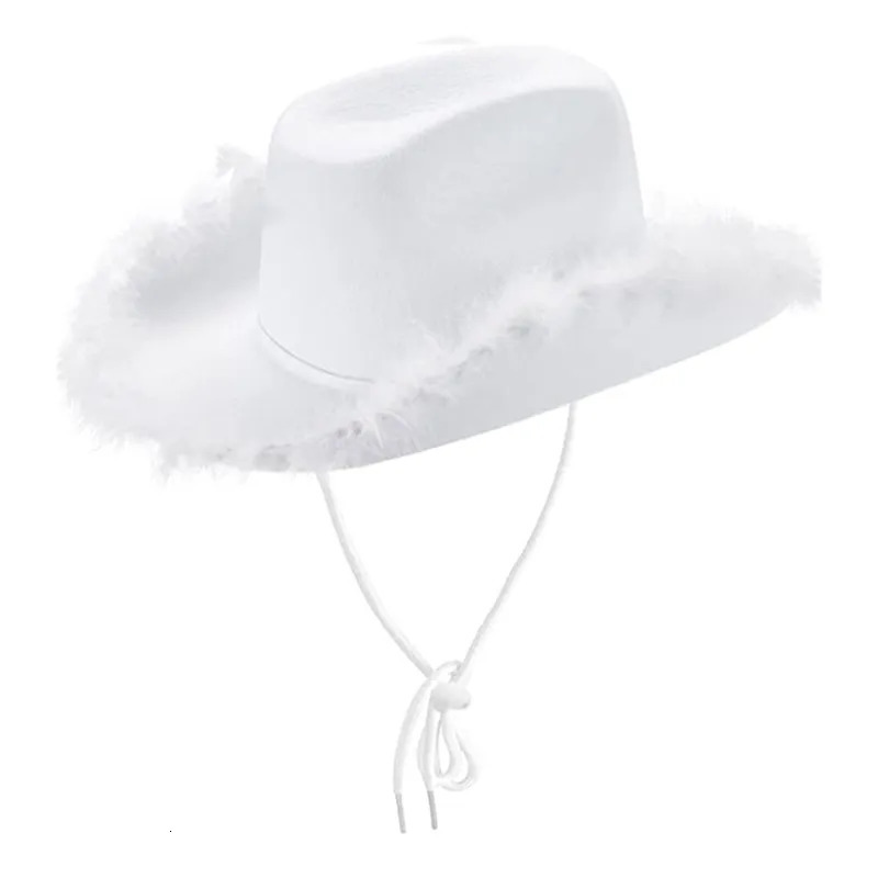 Wide Brim Hats Bucket Hats Feather Cowboy Hats Jazz Hat for Women Western Cowboy Hat Church Hat Model Show Wedding Party Poshoot Supplies 231006