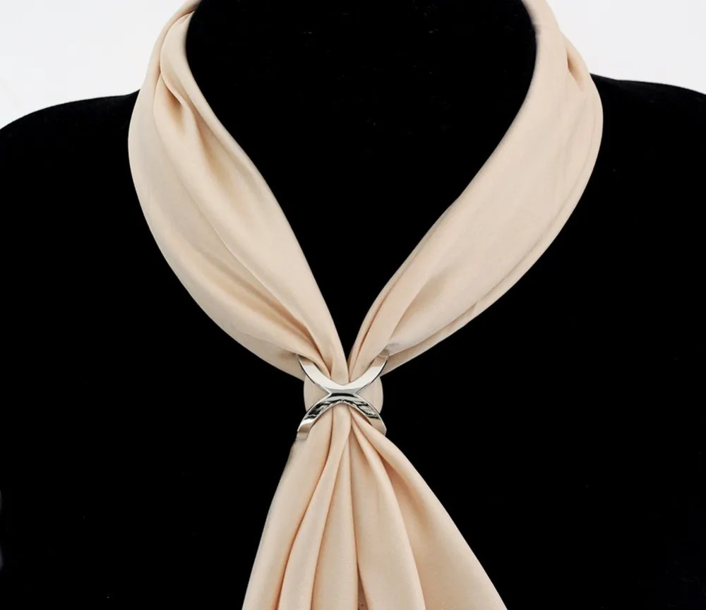 Pins Brooches Jackstraw copper metal button high quality cross bow scarf clip Changeable shape mate scarves buckle square shawls jewelry 231006