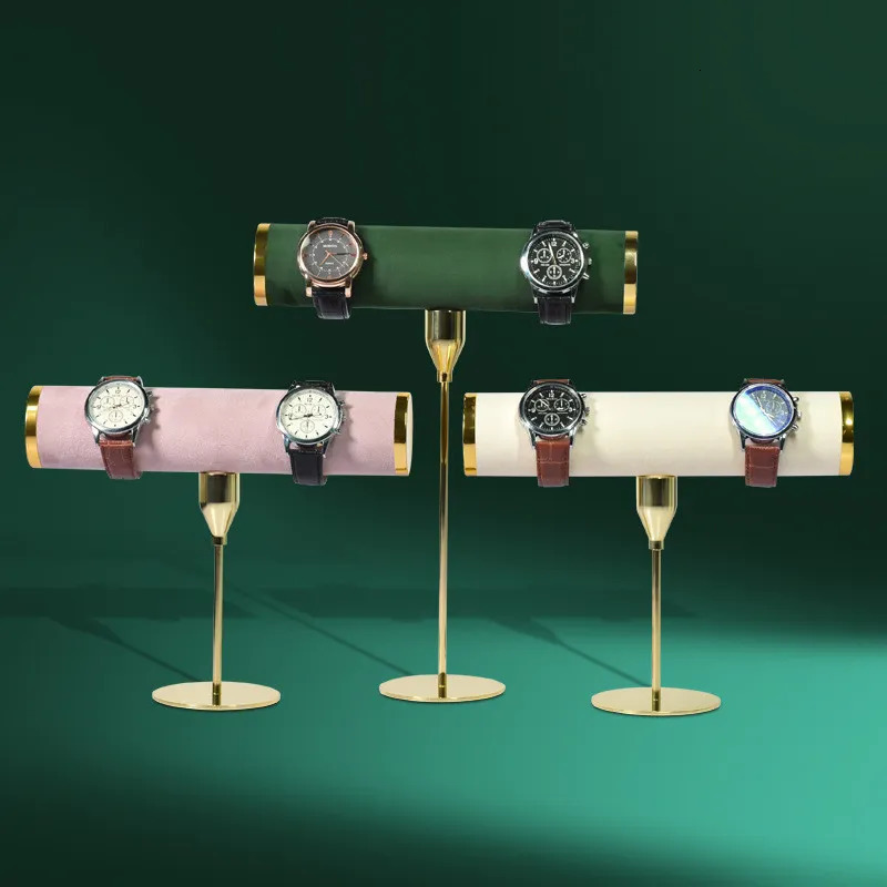 Jewelry Boxes Pink Green Blue Beige Color Watch Organizer TBar Bracelet Storage Shelf Creative Jewelry Display Stand For Home Shop 231006