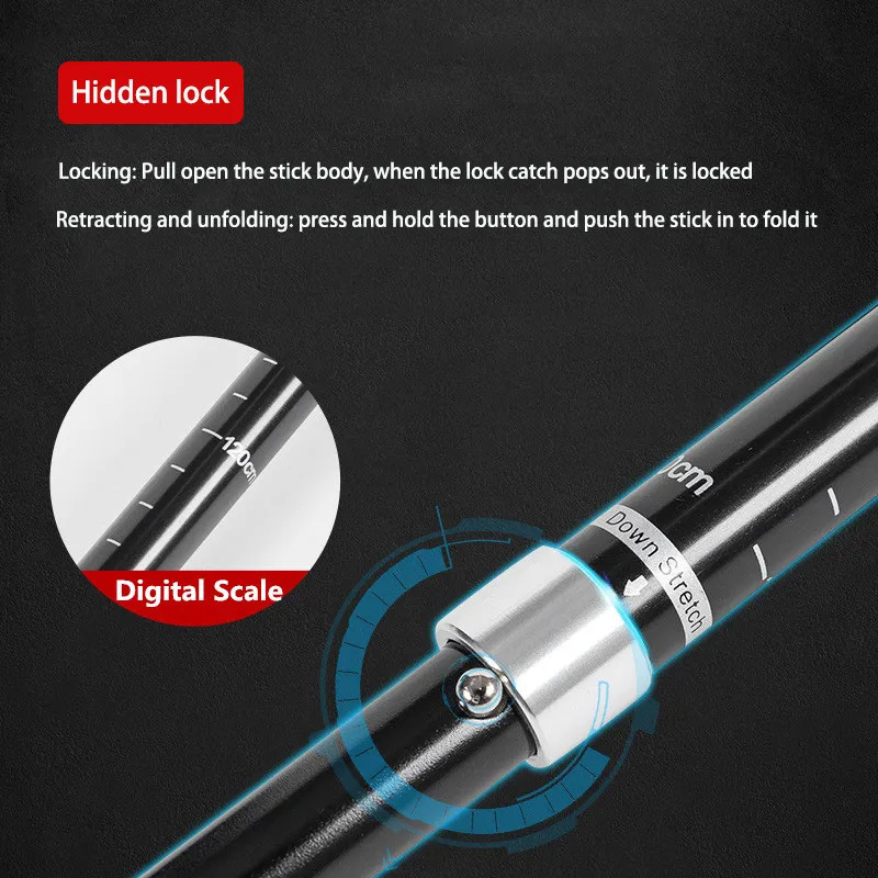 Trekking Poles Ultralight Folding Multifunction Pole Portable Anti Shock Alpenstock Snow Walking Stick Outdoor Climbing Hiking 231006