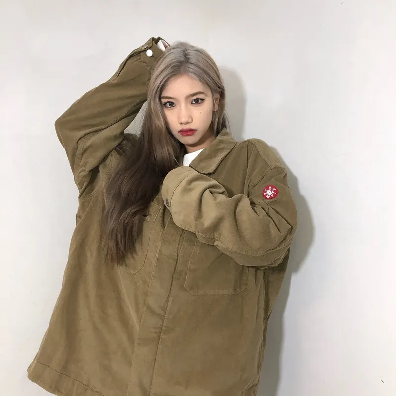 Men's Jackets LIFE CAVEMPT ss High Street Men Zipper Jackets Women Colths Y2k Khaki Corduroy Casual Autumn Outwear 231005