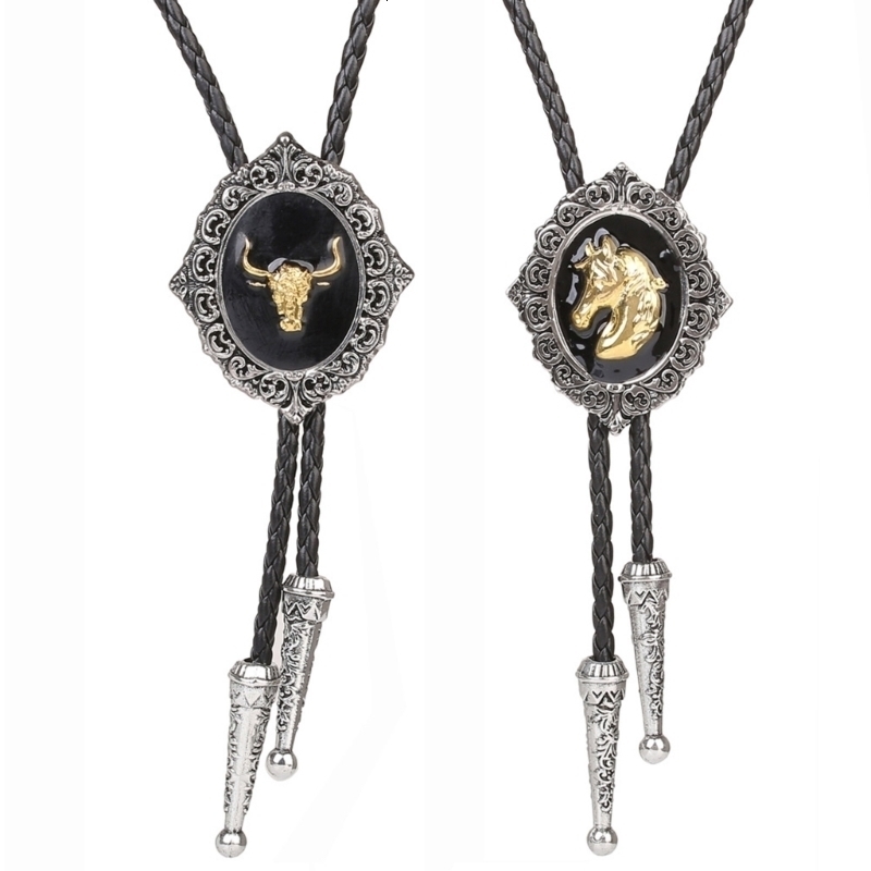 Bow Ties Adjustable Bolo Tie Western Cowboy Teens Men Necklaces Dance Necktie 231005