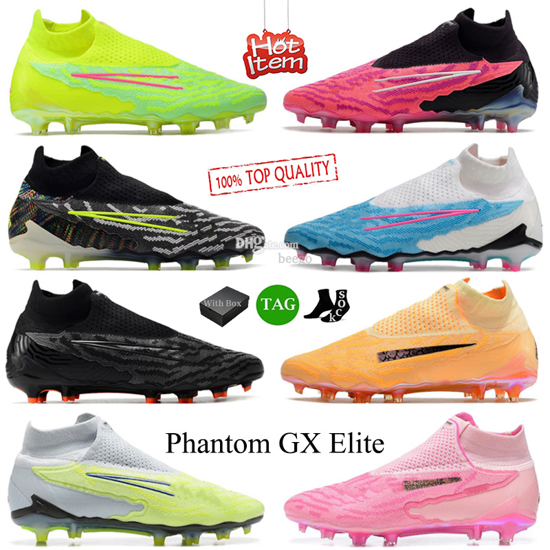 Phantom GX Elite DF FG Mens Soccer Shoes AG NU Blaze Limited Edition Baltic Blue Pink Anti Clog Pack Fusion Volt FG Guava Ice Black Soccer Cleats