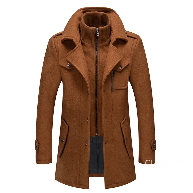 Men's Wool Blends High Quality Winter Coats Male Business Casual Trench Coats Men Cashmere Trench Coats Winter Jackets Overcoats Wool 4 231005